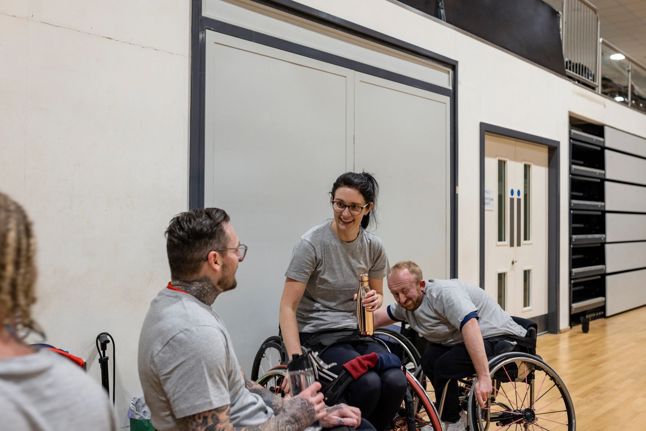 Support team gathered together before training
